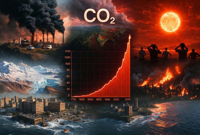 Rising CO₂ : Causes, distribution and serious impacts of climate change on India