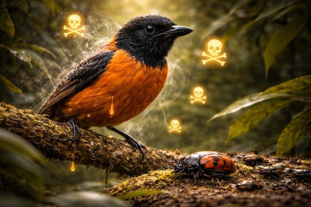 एक ऐसा पक्षी जिसे छूना भी खतरनाक हो सकता है—क्योंकि उसके शरीर में ज़हर होता है