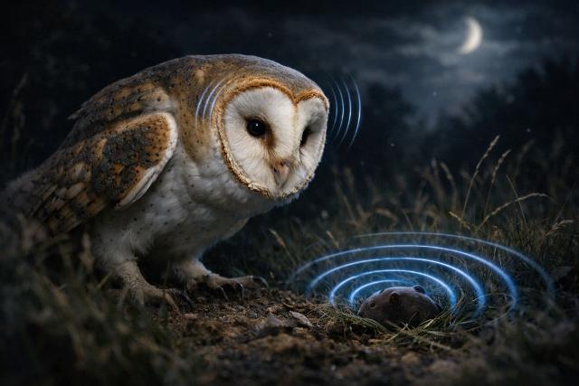 अंधेरी रात, चारों तरफ सन्नाटा—और एक पक्षी सिर्फ ज़मीन से आने वाली हल्की-सी आवाज़ से अपने शिकार का पता लगा लेता है