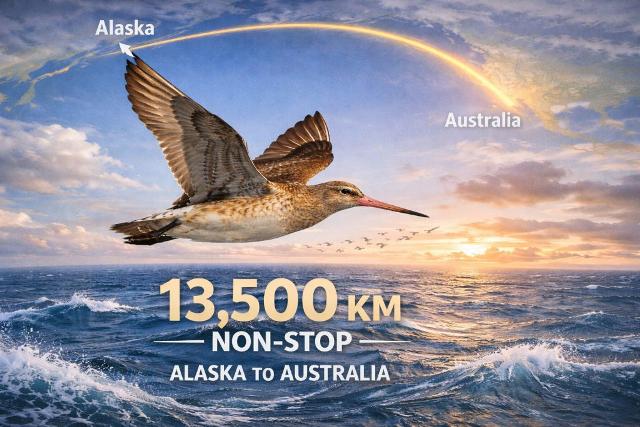 एक ऐसा पक्षी जो लगातार 11 दिन बिना रुके उड़ता है—न खाना, न पानी, न आराम! यह Bar-tailed Godwit की अद्भुत यात्रा है