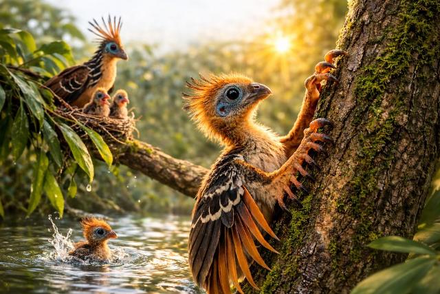 एक ऐसा पक्षी जिसके छोटे बच्चे अपने पंखों से ही पेड़ पर चढ़ सकते हैं! यह Hoatzin की अनोखी कहानी है