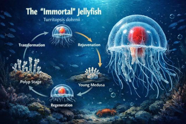 क्या सच में कोई ऐसा जीव है जो कभी बूढ़ा नहीं होता? Turritopsis dohrnii – जैविक रूप से अमर जेलीफ़िश