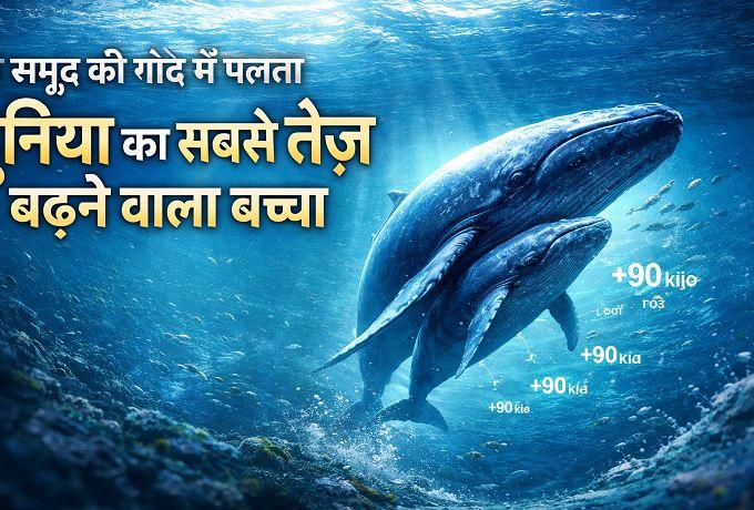 समुद्र की गोद में पलता दुनिया का सबसे तेज़ बढ़ने वाला बच्चा – ब्लू व्हेल कैल्फ की कहानी