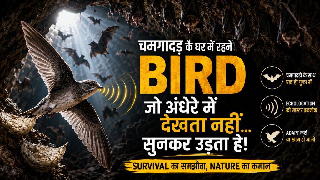 Swiftlet: The Bird That Lives With Bats & Uses Echolocation Like Them | चमगादड़ों के साथ रहने वाला पक्षी 🦇🐦