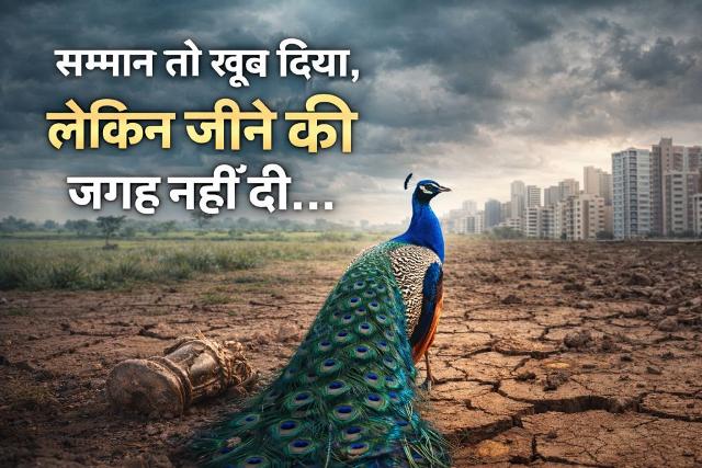 जिस मोर को हमने सम्मान का प्रतीक बनाया, उसी के लिए हमने जीने की जगह नहीं छोड़ी – भारत का राष्ट्रीय पक्षी और उसकी चुनौतियां